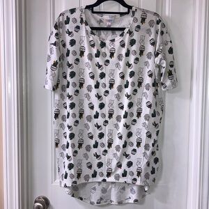 LuLaRoe, like new, Irma shirt with succulents.